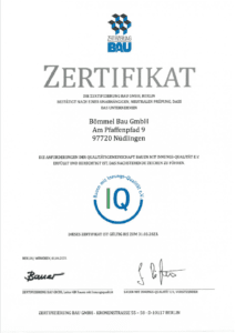 Zertifikat IQ Bömmel Bau